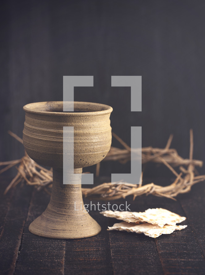 communion elements and crown of thorns 