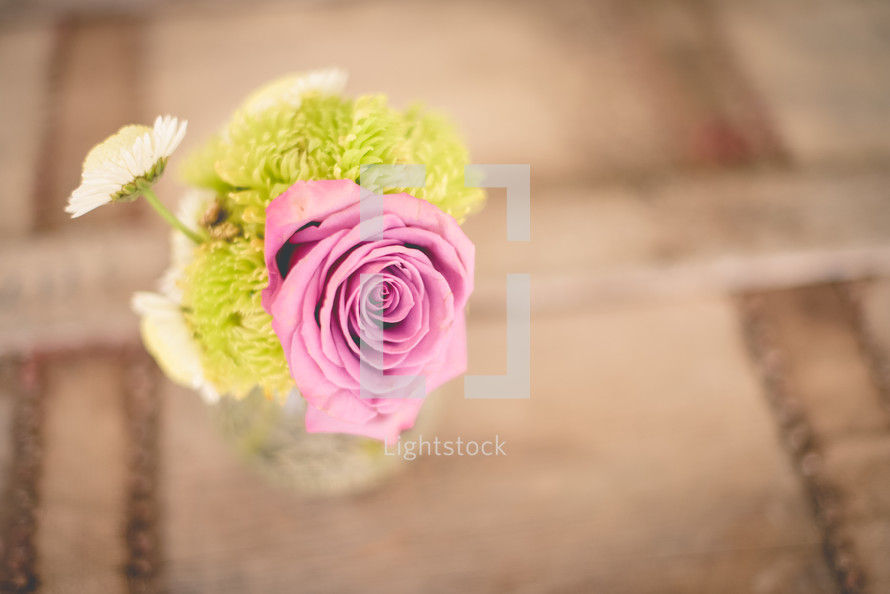 pink rose in a vase 