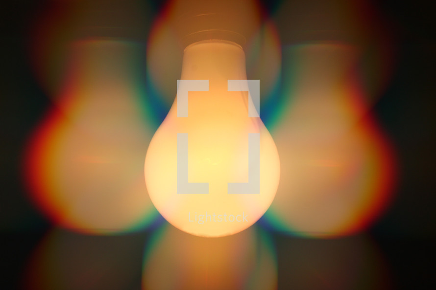 Glowing light-bulbs.