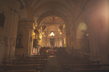Interior of a Catholic cathedral 