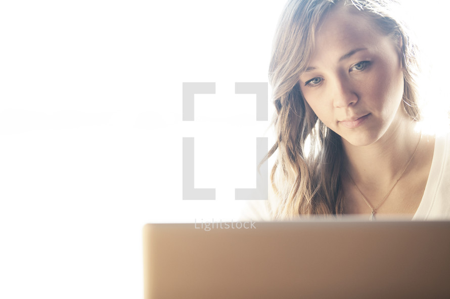 A woman on a laptop 