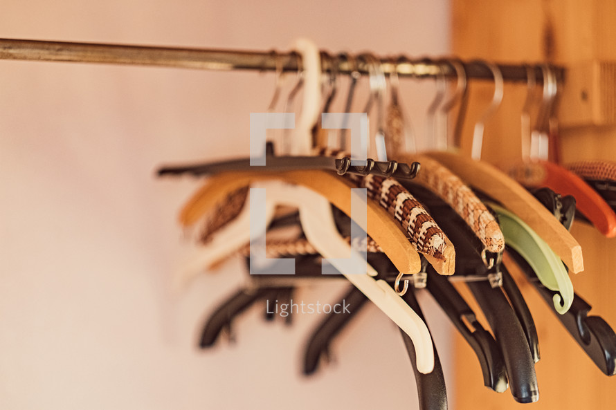hangers on a rack 