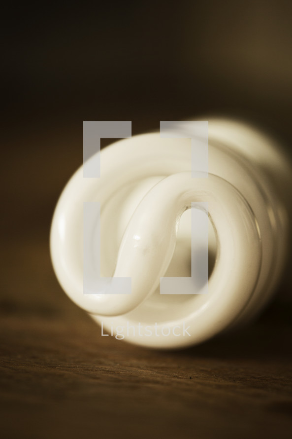A spiral light bulb.