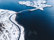 bridge across a winter waterway 