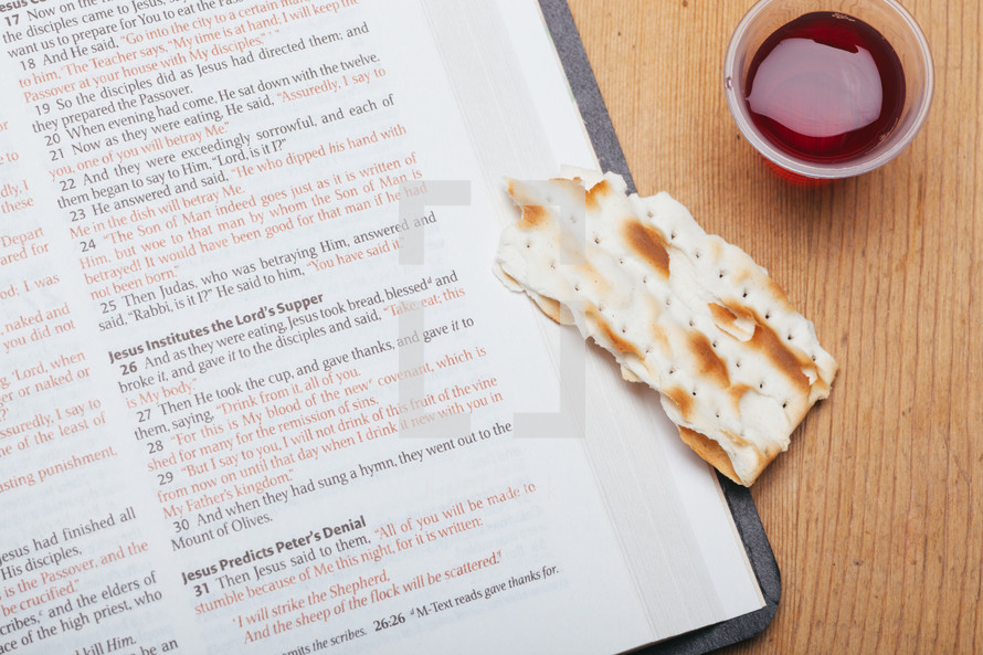 communion and open Bible 