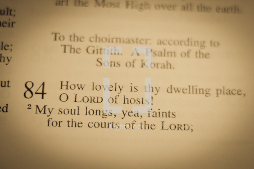 Psalm 84:1-2 How lovely is thy dwelling place, O Lord of hosts! My soul longs, yea, faints for the courts of the Lord;