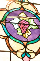 grapes on the vine stained glass window 
