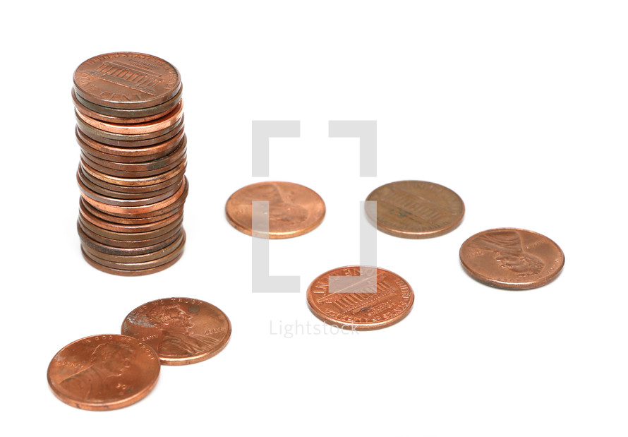 stack of pennies 
