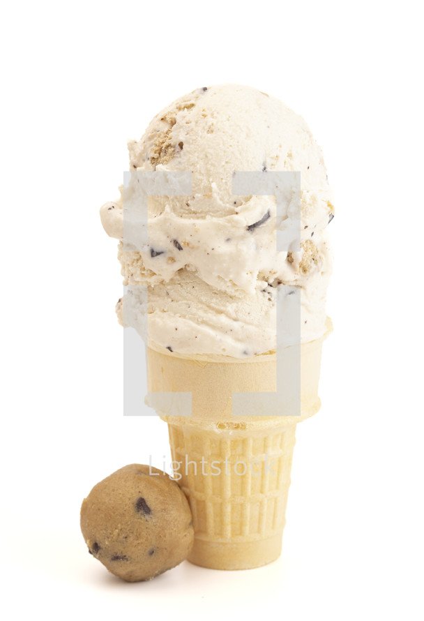 cookie dough ice cream cone 