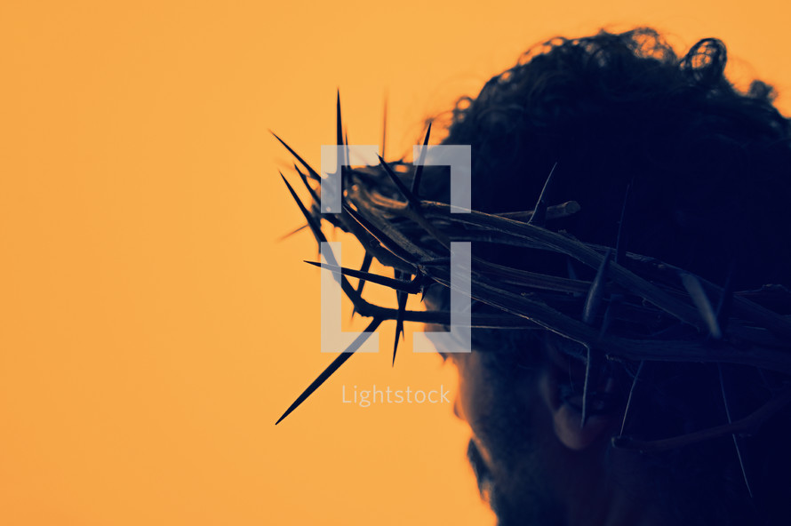 Concept Jesus Christ Portrait with crown of thorns 