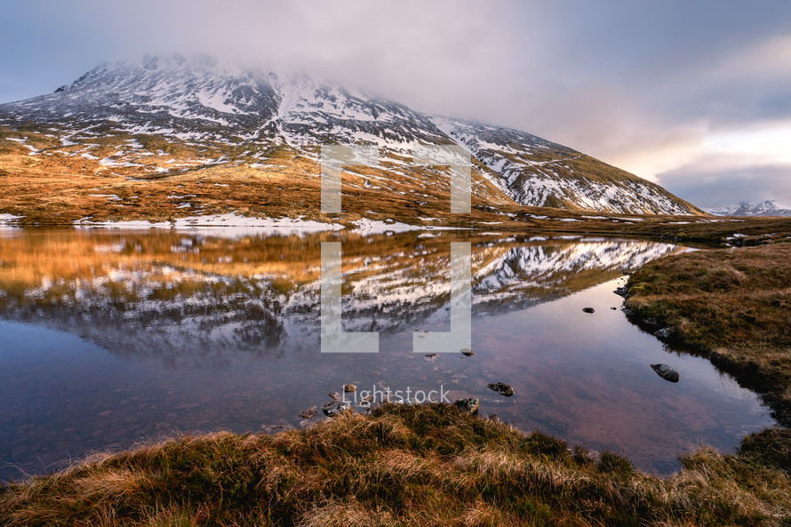 Ben Nevis with a moody sky, Fort William Scotland.