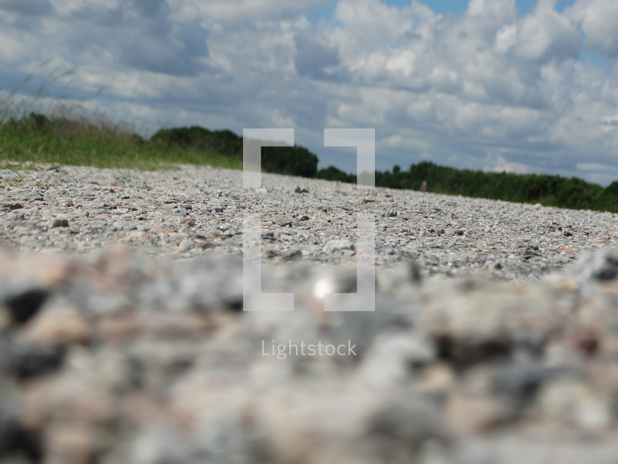 Close up of gravel path, abstract background