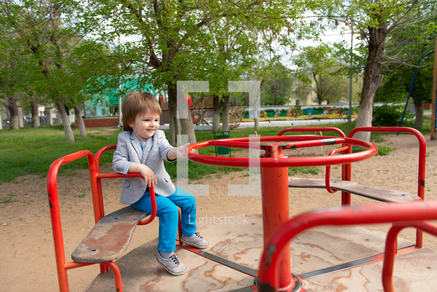 toddler on a playground 