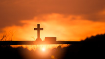 cross and Bible silhouettes at student 