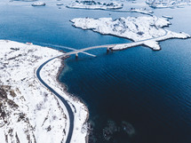 bridge over a winter waterway 