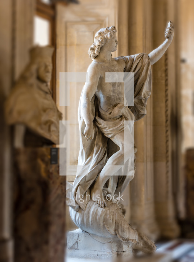Ancient Greek selfie man statue 