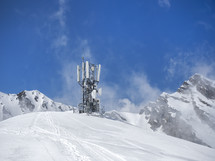 satellite on a mountain peak 