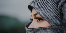 eyes of a woman through a burka 
