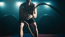 Athlete training using battle ropes