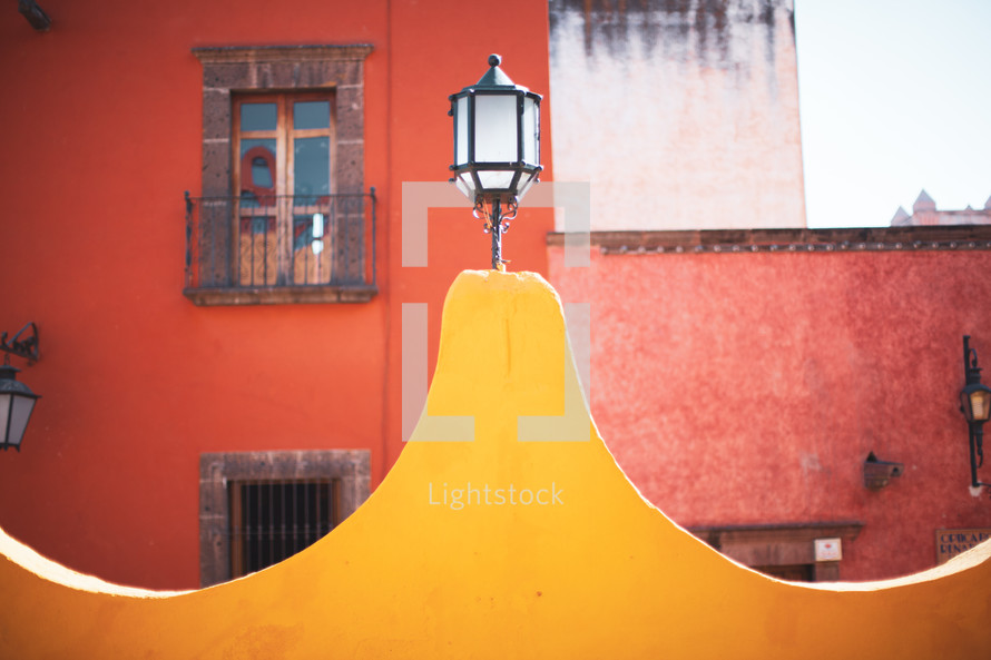 lantern on a wall 