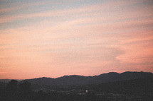 mountain range at sunset 