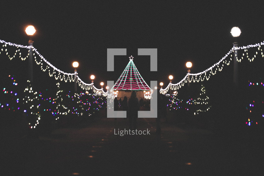 Christmas lights at night 