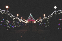 Christmas lights at night 