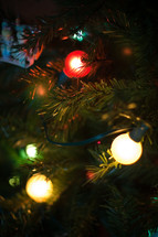 Christmas lights on a Christmas tree