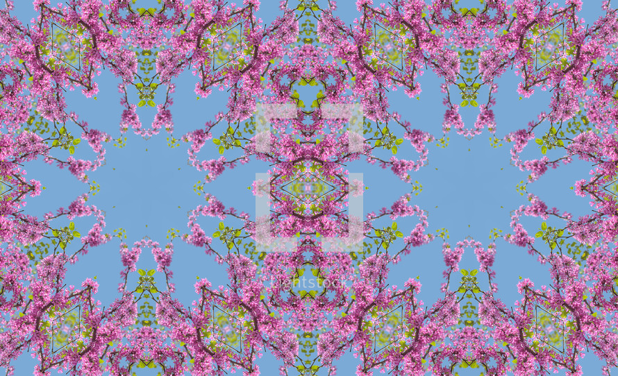 kaleidoscopic blue and pink background 