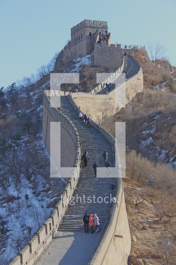 Tourists on the Great Wall of China
