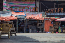 shopping center in the slums 