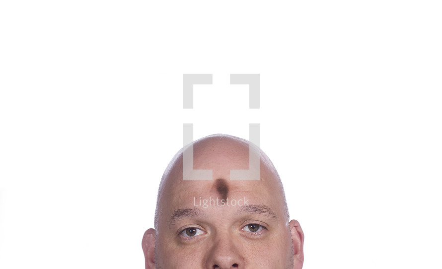a man with ashes on his forehead 