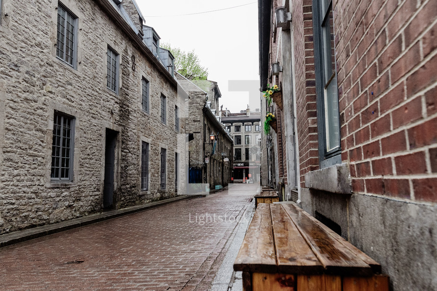 cobblestone alleyway
