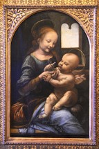 youthful Mary and baby Jesus painting 