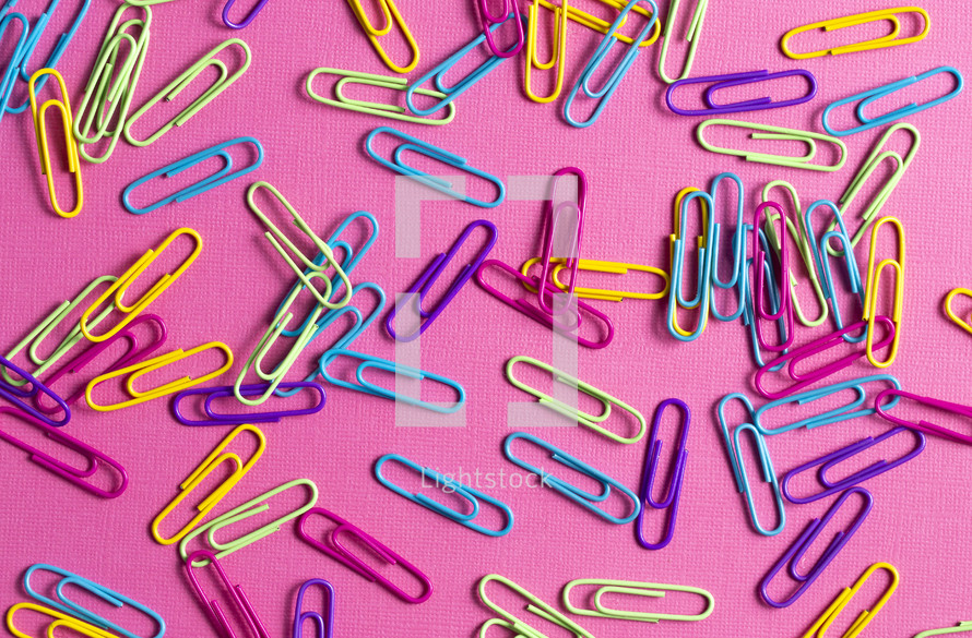 rainbow colored paperclips 