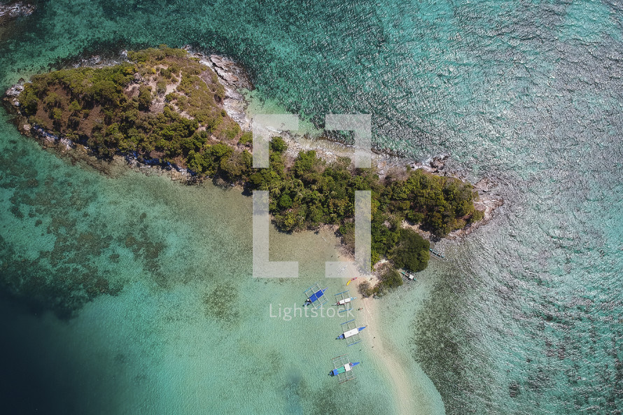 aerial view over Snake Island