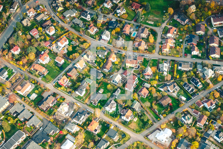 aerial view over a community 
