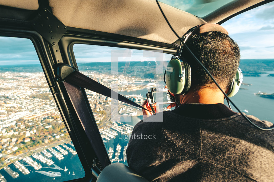 flying a helicopter 
