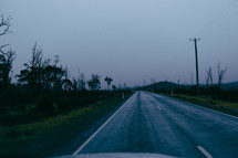 road ahead in a rural setting 