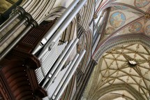 organ pipes in a cathedral 