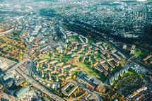 aerial view over a community 