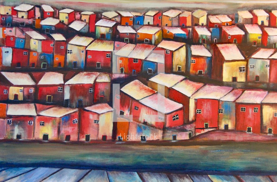 painting of houses 