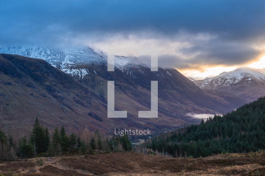 Ben Nevis with a moody sky, Fort William Scotland.