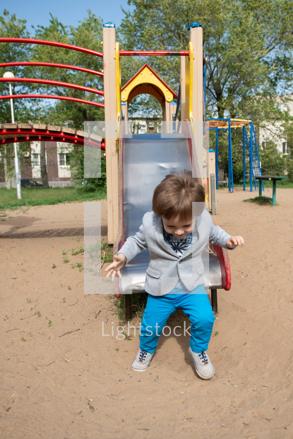Toddler on a playground 