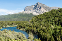 river and mountain peak 