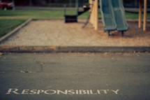 responsibility, school, playground, children, child, family, students, word
