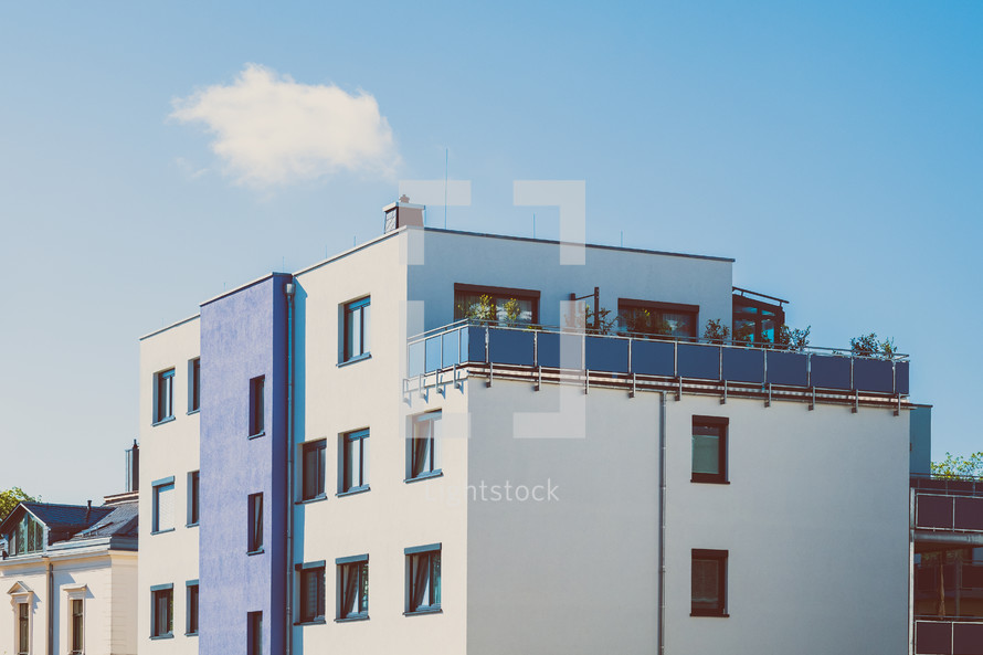 rooftop balcony on a row house 