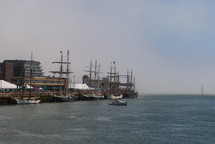ships in a harbor 