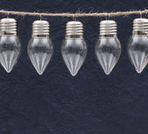 clear glass bulbs on a string 