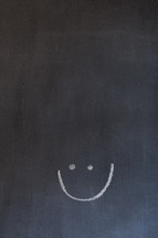 smiley face on a chalkboard 